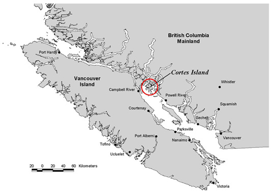 Cortes island map